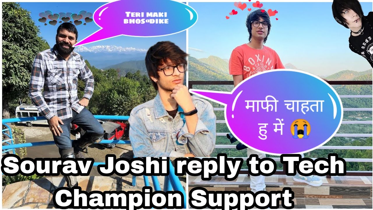 Sourav Joshi Reply to Tech Champion Support 😱| tech champion sports exposed sourav joshi vlogs 🤬