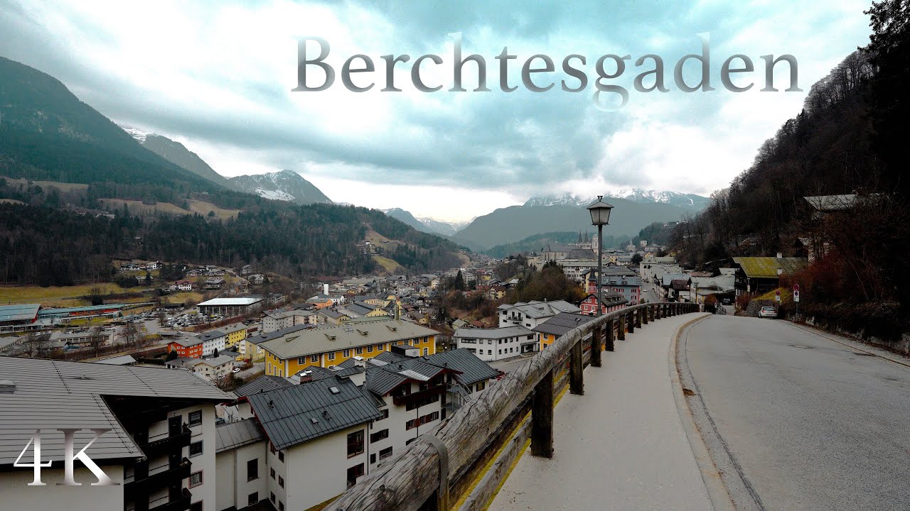 4K Berchtesgaden - Market in Bavaria, ASMR Walk in a beautiful mountain town in the Alps