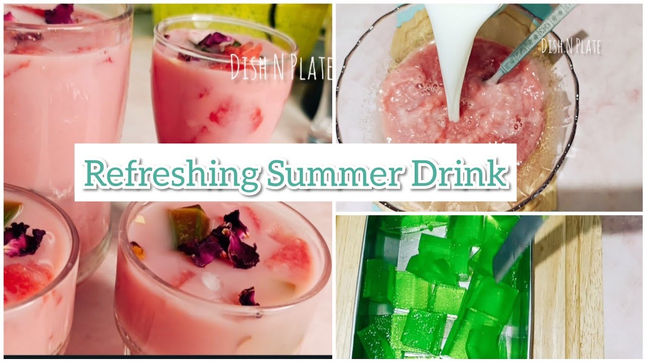 Watermelon Jelly Drink | Refreshing Summer Drink | Dish N Plate |