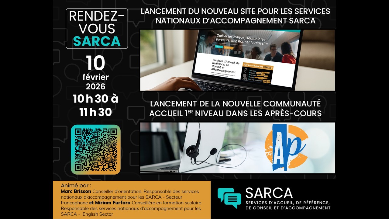 Rendez-vous SARCA - Nouveau site pour les services nationaux SARCA et Accueil 1er niveau