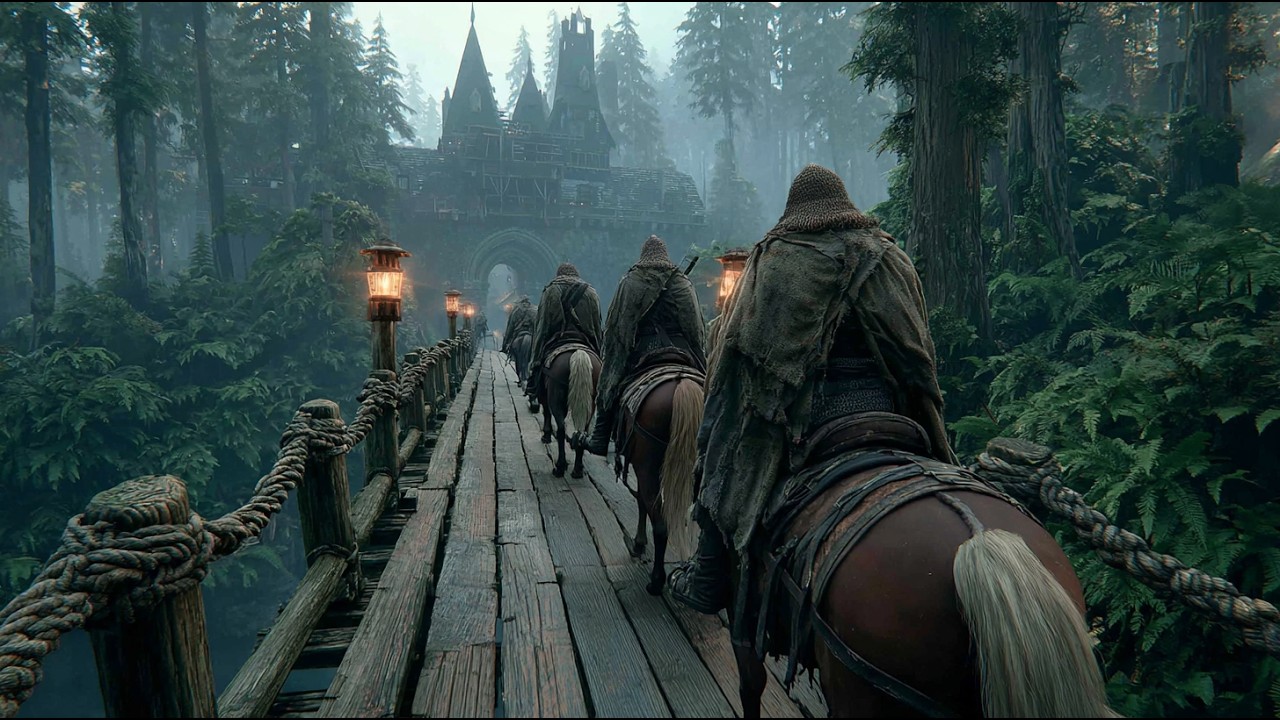 Twilight Crossing to the Elderwood Citadel | Medieval Fantasy Music & Animated Ambience