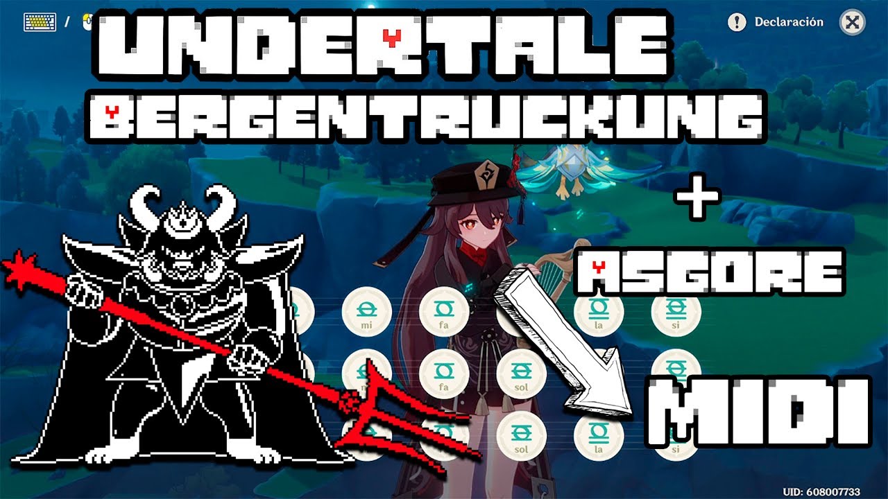 Undertale Bergentrückung + Asgore OST (MIDI) [Genshin Impact - Windsong Lyre]