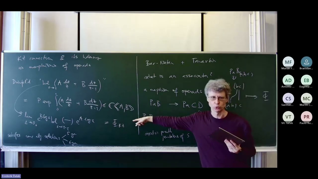 KZ connection and its holonomy as morphisms of operads (Pavol Ševera)