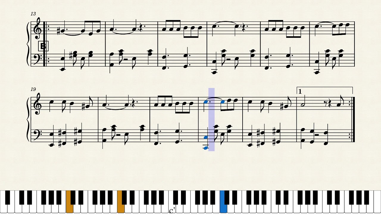 PIANO Cueca - Rojo amarillo y Verde: Prof Ruben Tiñini