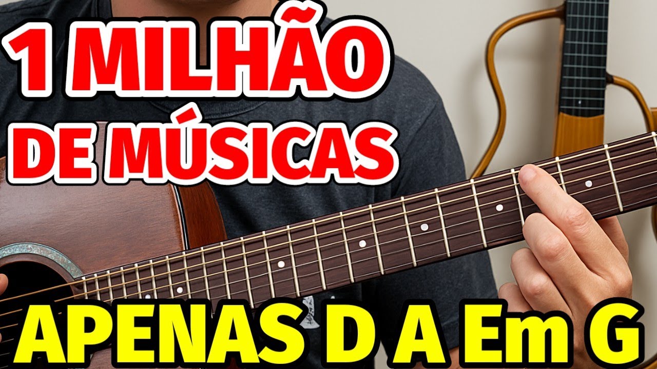 🎸Como TOCAR 1 MILHÃO de MÚSICAS usando APENAS D A Em G no VIOLÃO (Truque pra TOCAR DE OUVIDO)