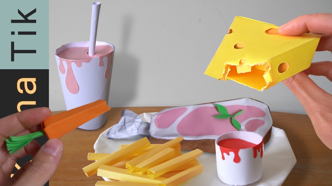 Enjoy this creative ASMR experience as I eat edible origami paper looking like real food!