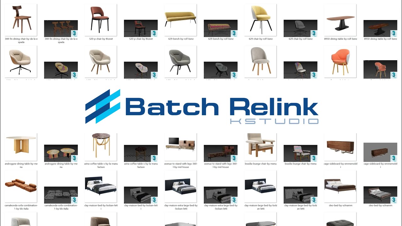 Batch Relink - Manage Assets for 3ds Max Scenes and  Material Libraries in batch mode