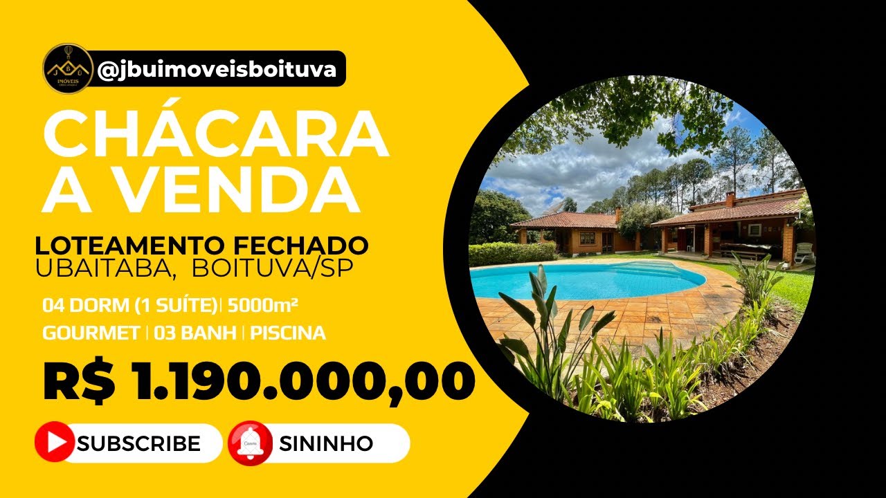 Chácara a Venda de Porteira Fechada, em Condomínio na cidade de Boituva #chacaraavenda #condominio