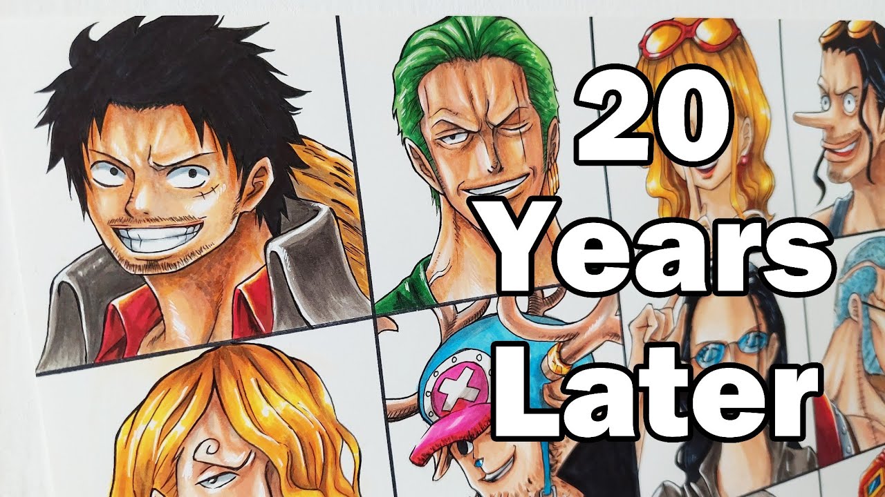 Drawing 40 Years old One Piece Characters | Episode 1000th Specials