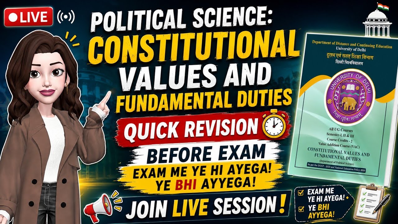 political science constitutional values and fundamental duties semester 4 Quick Revision #live #exam
