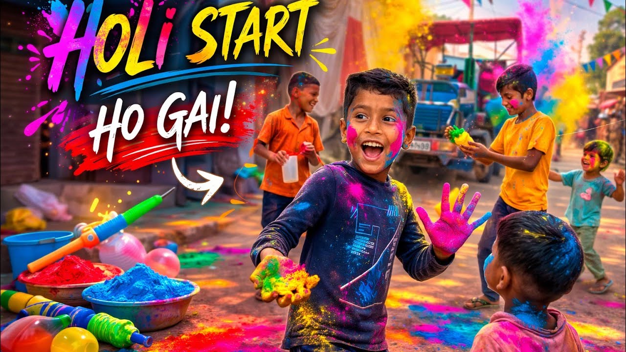 Holi start ho gayi🥰😍