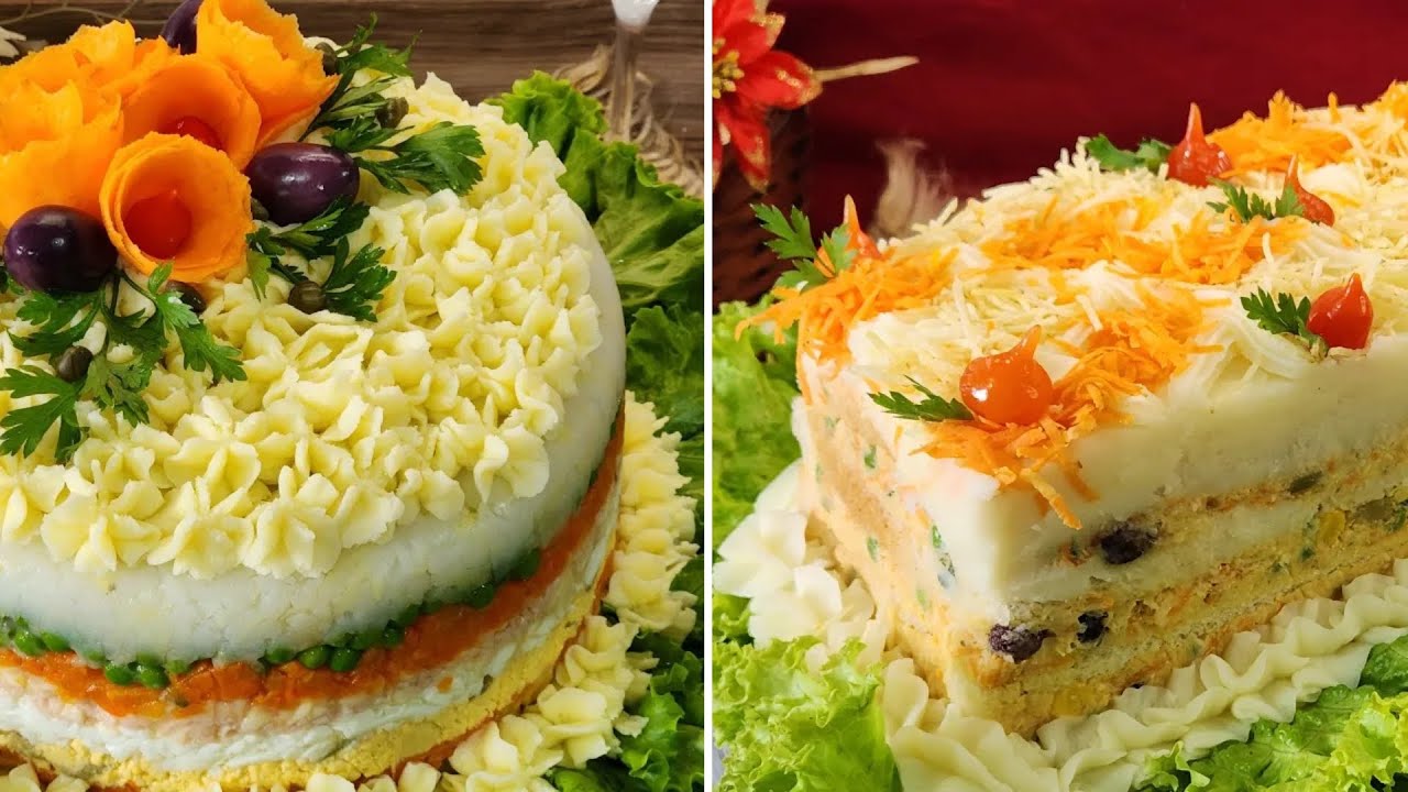 FIZ ESSAS 2 RECEITAS PARA O ANO NOVO! TORTA FRIA E SALADA DECORADA
