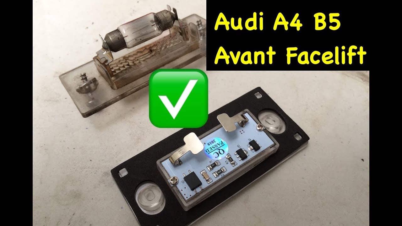 LED Kennzeichenbeleuchtung beim Audi A4 B5 Avant Facelift mit E-Prüfzeichen (legal)