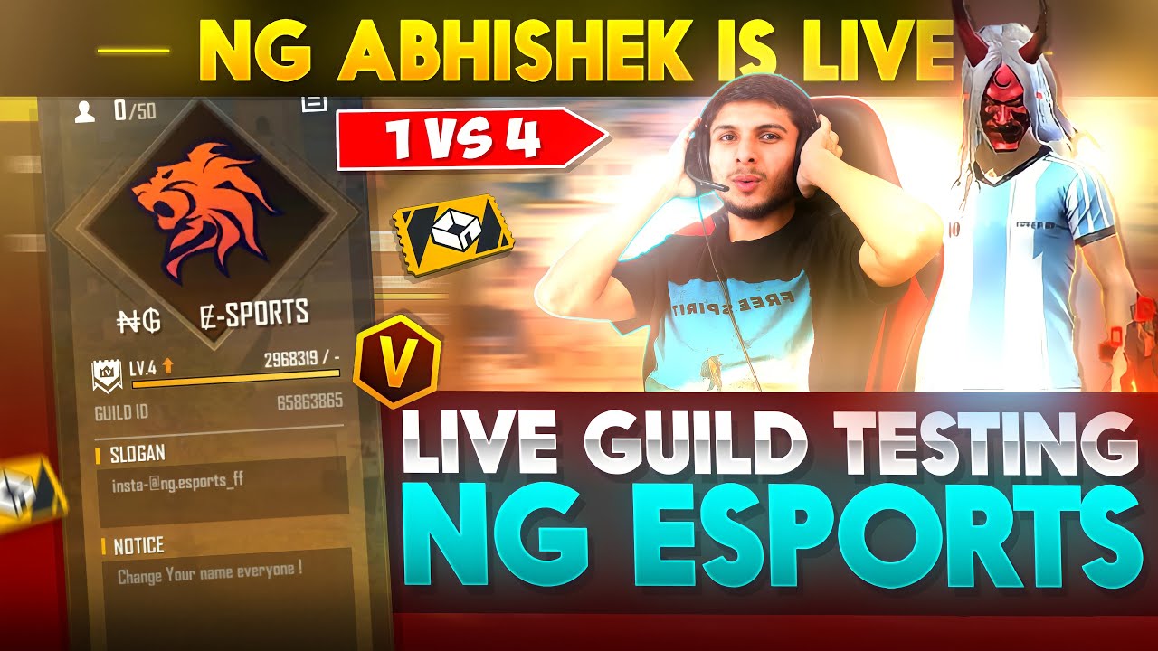 LIVE NONSTOP GAMING GUILD TEST #NONSTOPGAMING#RAISTARLIVE#NGABHISHEK #AJJUBHAILIVE - FREE FIRE LIVE