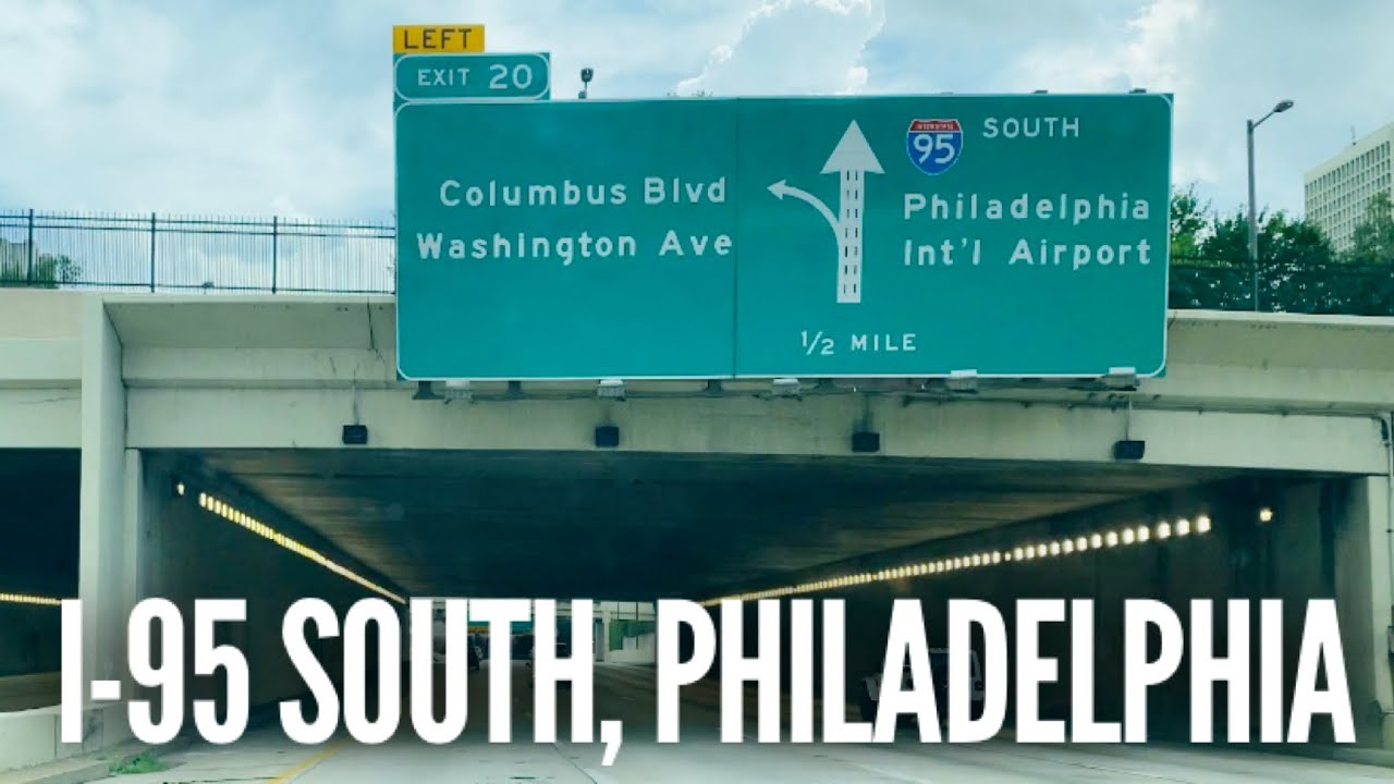 Driving through Philadelphia, Interstate 95 South, Pennsylvania