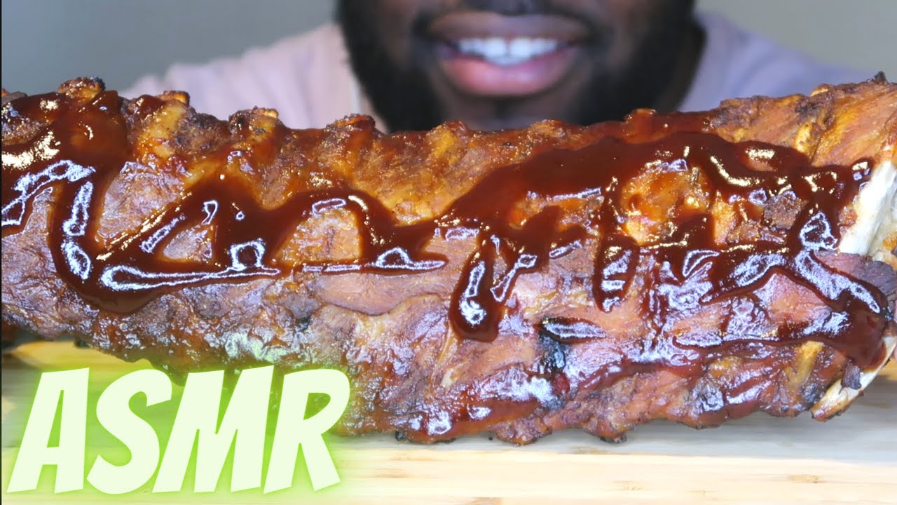 ASMR BBQ Ribs & Spring Rolls NO TALKING EATING SOUNDS