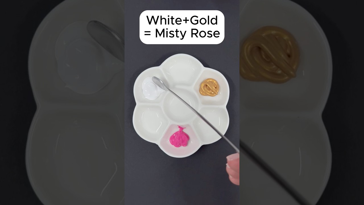 Mixing Pink White Gold. What colors will we get? #colourmixing #artasmr #art #colouring #asmr #paint