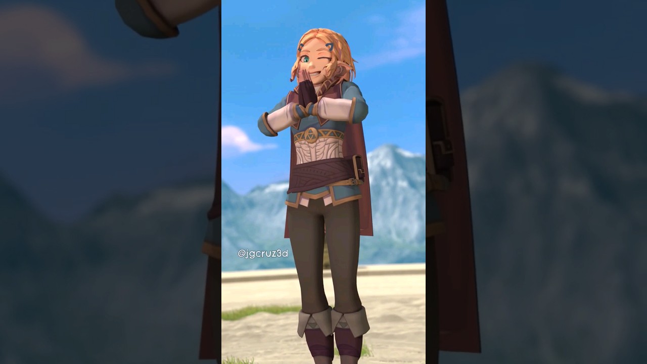 Zelda waiting for Link. 🤣 #animation #tearsofthekingdom #cute #kawaii #zelda #link