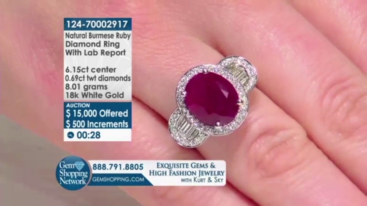 Live Auction of a 6.15 ct Burmese Ruby l Gem Shopping Network