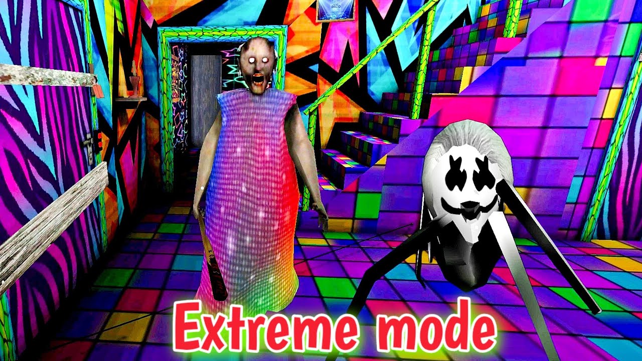 Granny 1.8 - Extreme mode - Neon disco atmosphere - Door escape