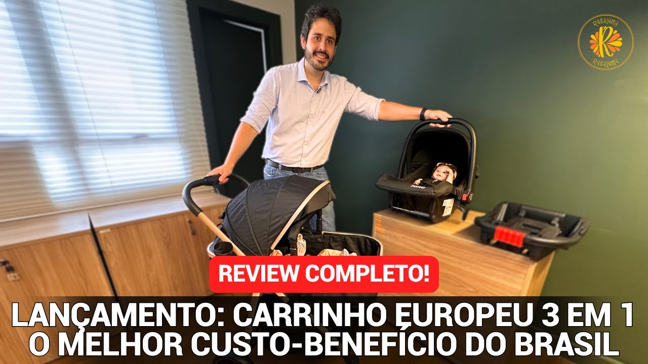 CARRINHO DE BEBÊ EUROPEU 3 EM 1 | TRAVEL SYSTEM REVERSÍVEL + BEBÊ CONFORTO + BASE + PORTA COPO