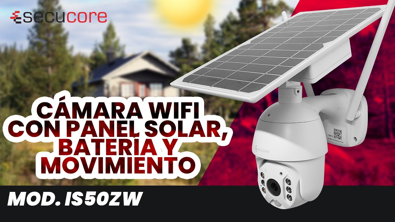 CÁMARA WIFI CON PANEL SOLAR, BATERÍA Y MOVIMIENTO. MOD. IS50ZW