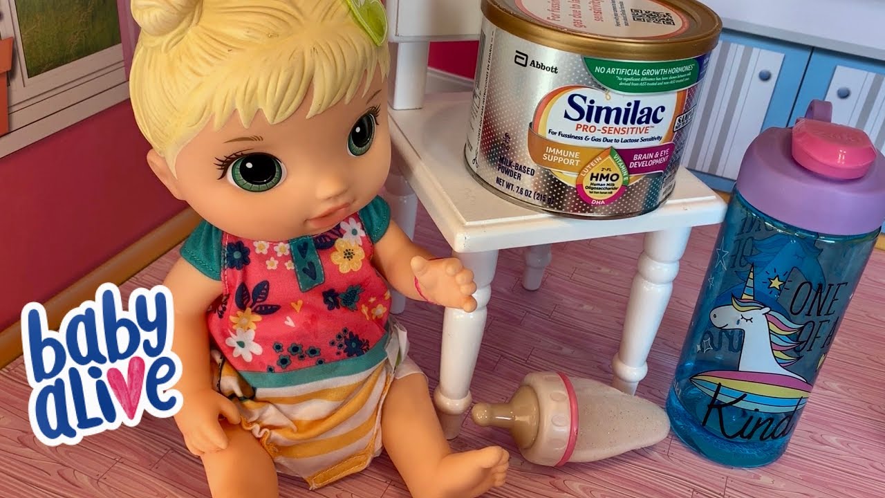 Baby alive videos feeding Bailey formula in her bottle