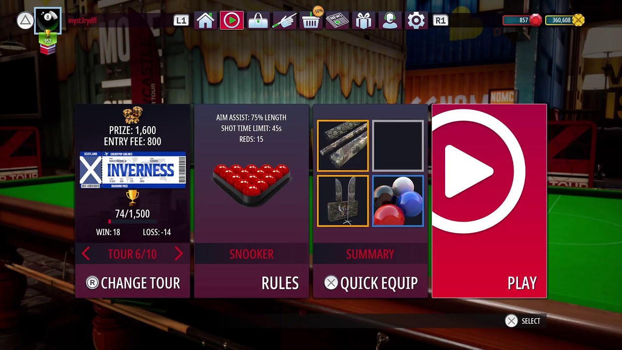 Snooker Tournament Sunday ps5