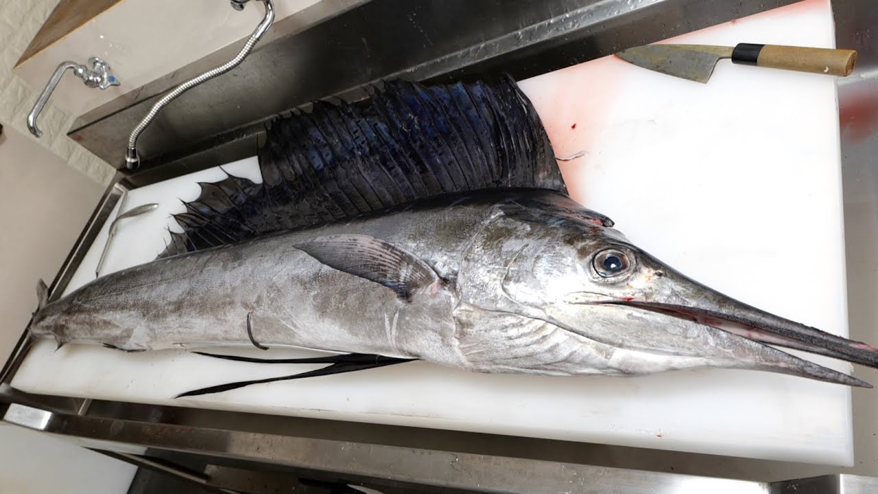 世界最速の魚。バショウカジキを解体すると中から寄生虫がうじゃうじゃと。。