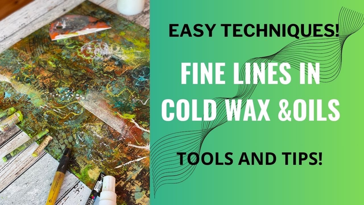 How to make fine lines in cold wax and oils, cold wax techniques #coldwax #oilpainting