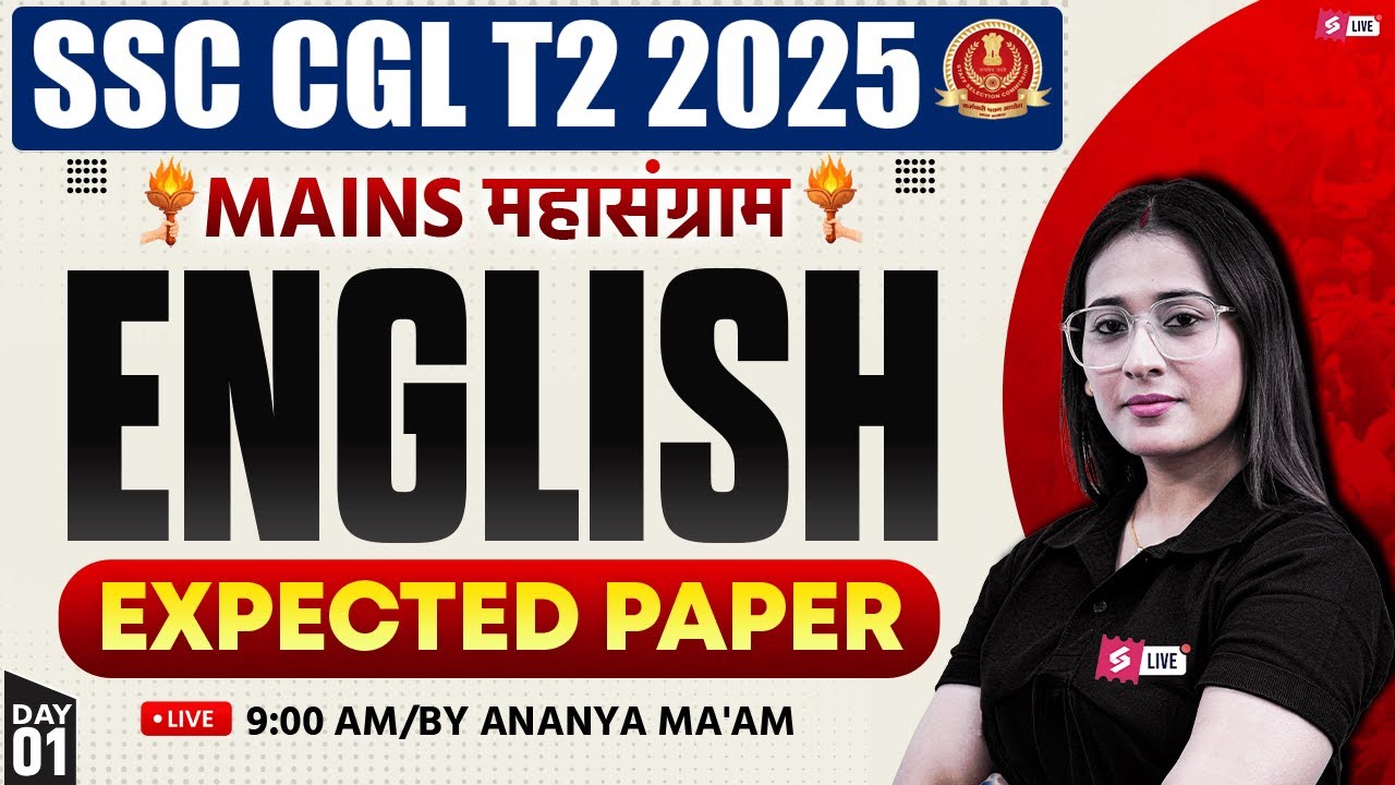SSC CGL Tier 2 English Expected Paper | SSC CGL Mains English Practice Set| Ananya Mam