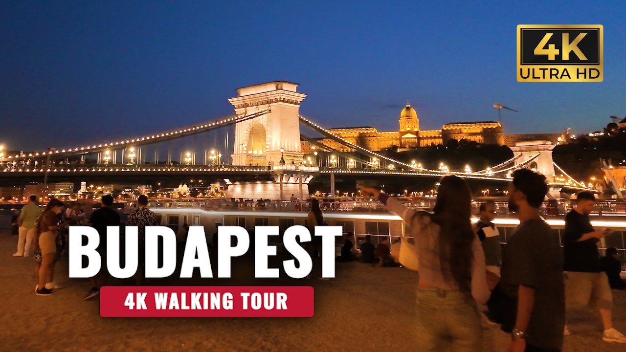 Budapest, Hungary - 4K Walking Tour -  Immersive Night City Walk