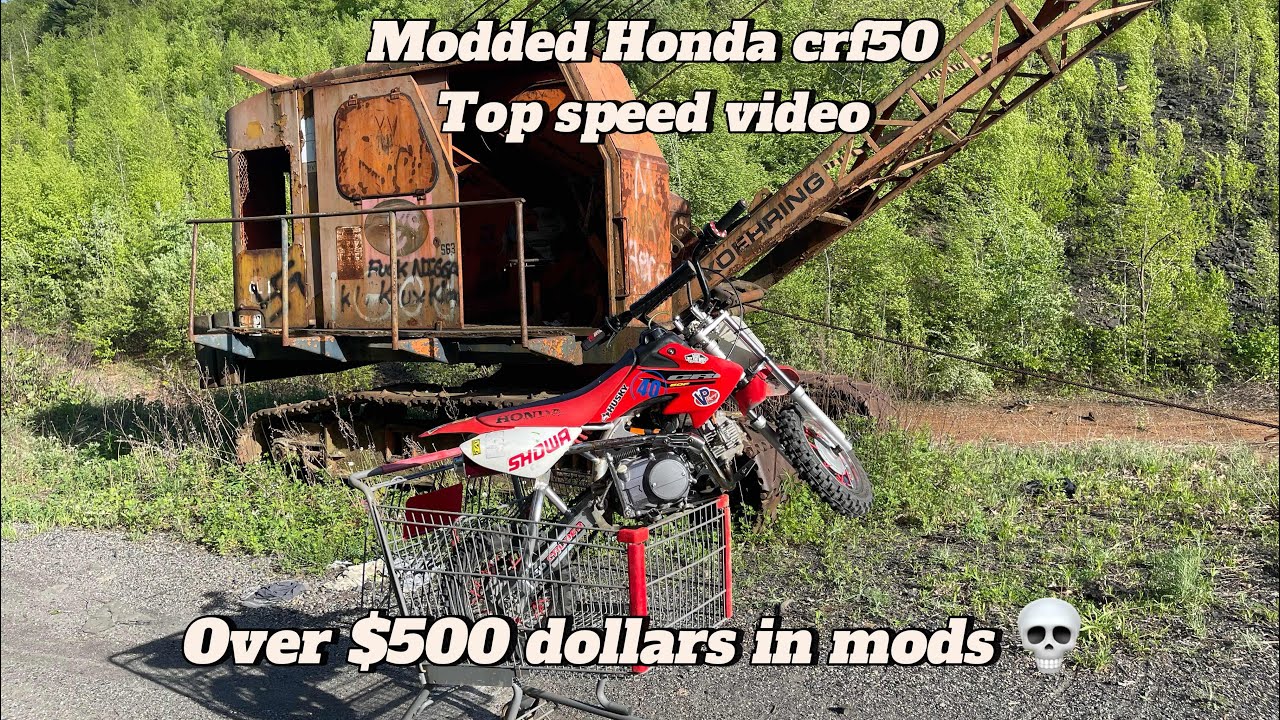 Modded Honda crf50 top speed test!