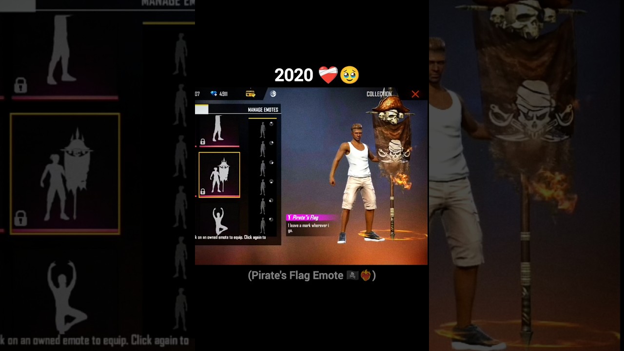 Free Fire Pirate's Flag Emote ❤️&zwj;🩹🥹 || Free Fire Old Emote Wishlist 🍷🗿 #shortsfeed #shorts #oldff