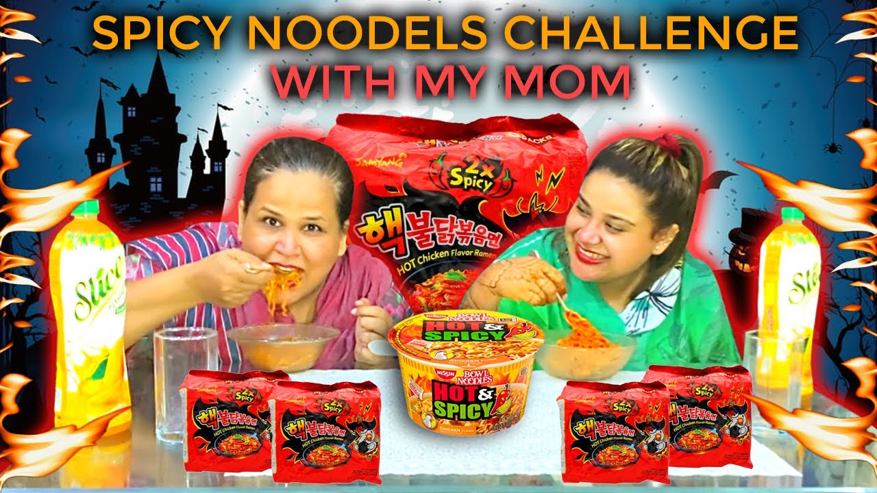 Spicy Noodels Challenge With Mama | And Mama Funny BTS | Kashaf Ansari Vlog