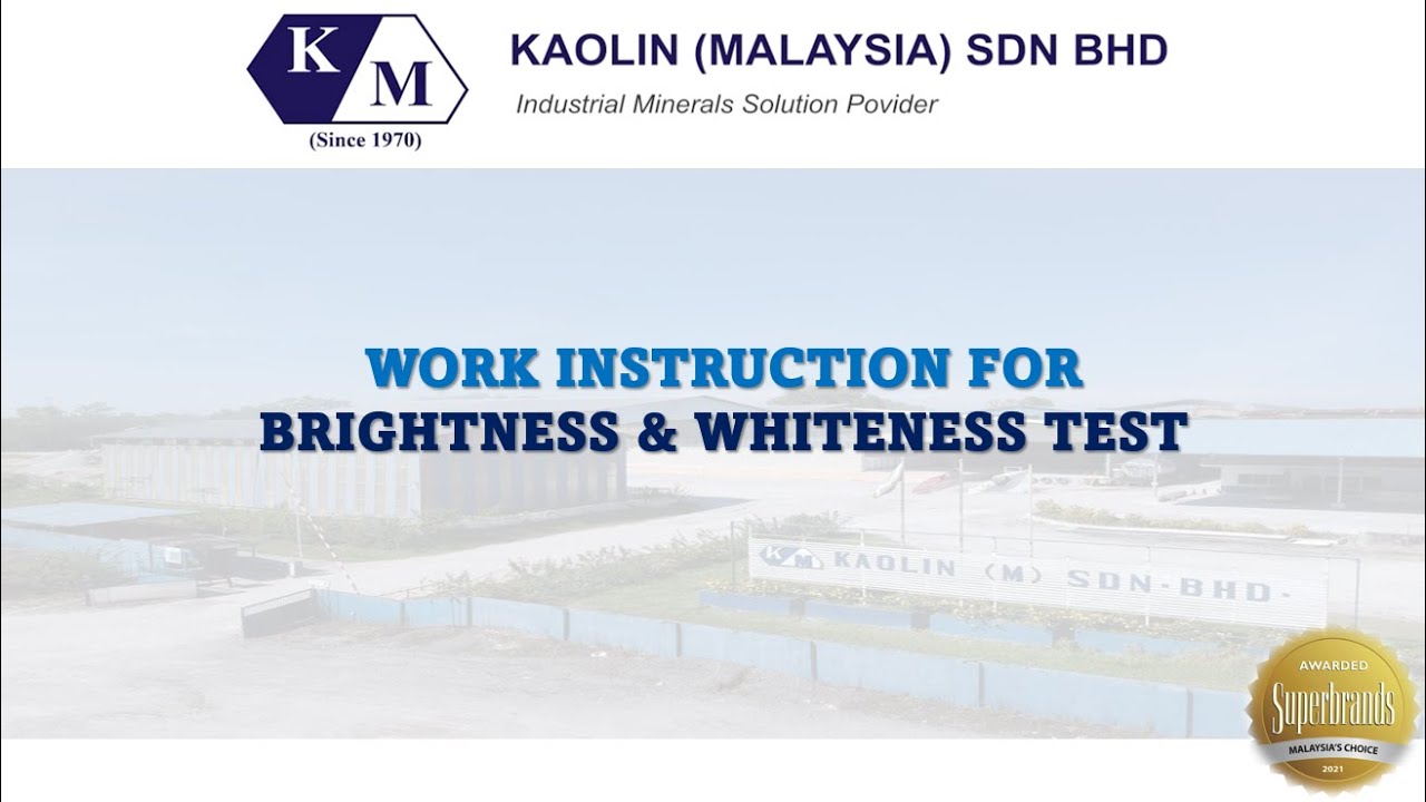 Work Instruction For Brightness and Whiteness Test