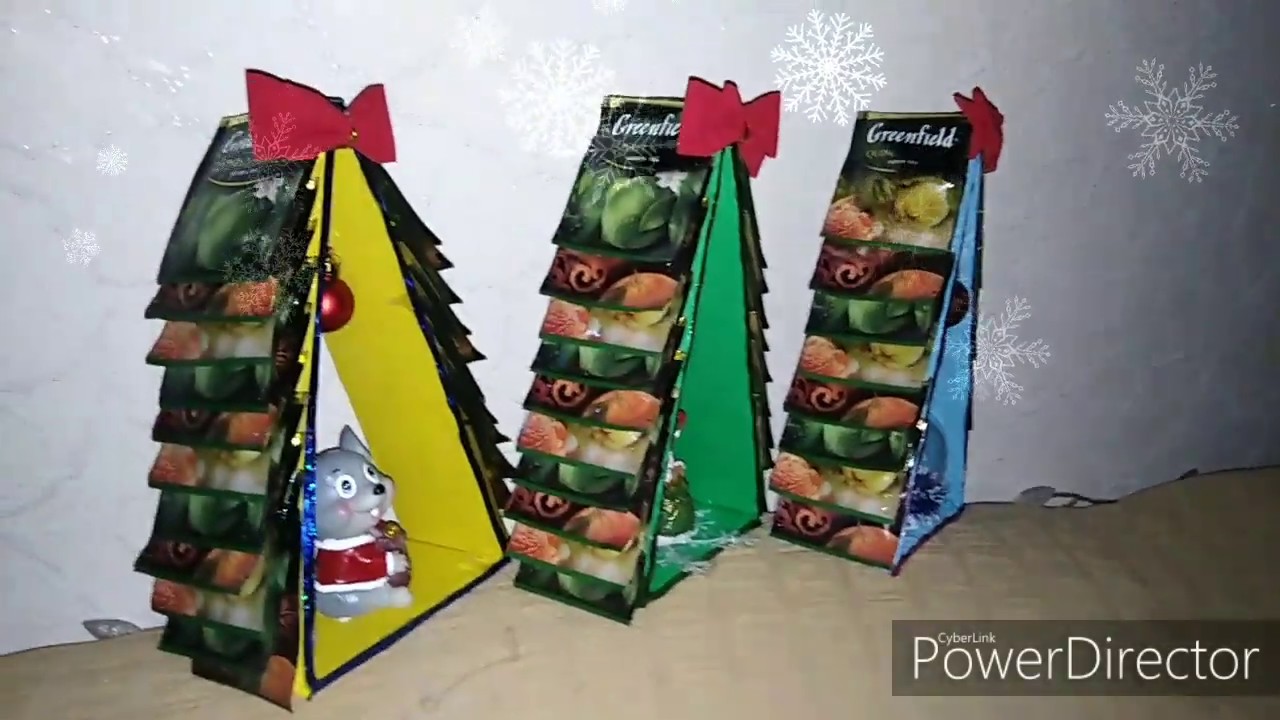 Diy Новогодняя елка из чая. Подарок чайная композиция.