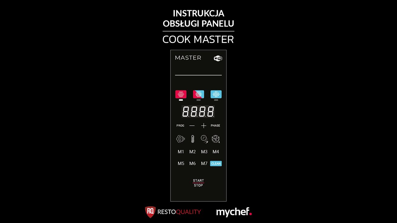 Piec konwekcyjno-parowy Mychef Cook Master - instrukcja obsługi panelu sterowania