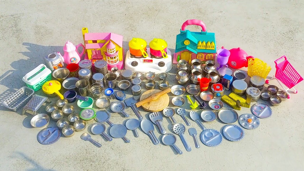 12 Minutes Satisfying with Unboxing Hello Kitty Kitchen Set | Mini Steel Kitchen Set Cooking Video