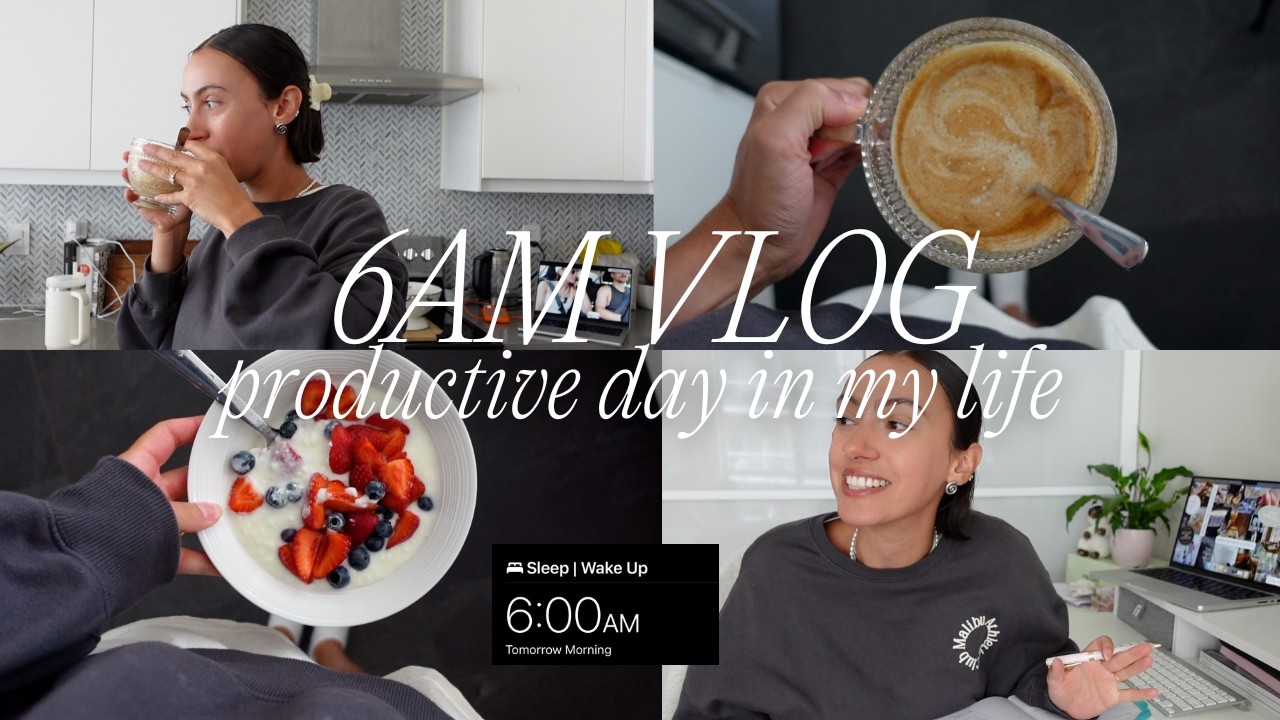 VLOG: my 6am morning routine before work ⏰✅  + productive day in my life