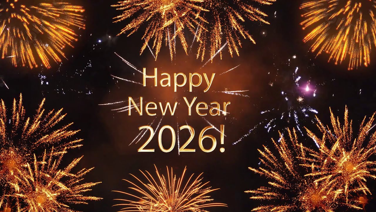 🎉 Happy New Year 2026 Best Wishes | Greetings Video with Golden Text & Fireworks 🎇
