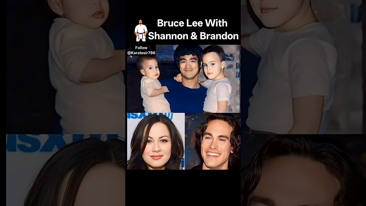 BRUCE LEE WITH BRANDON LEE AND SHANNON LEE 