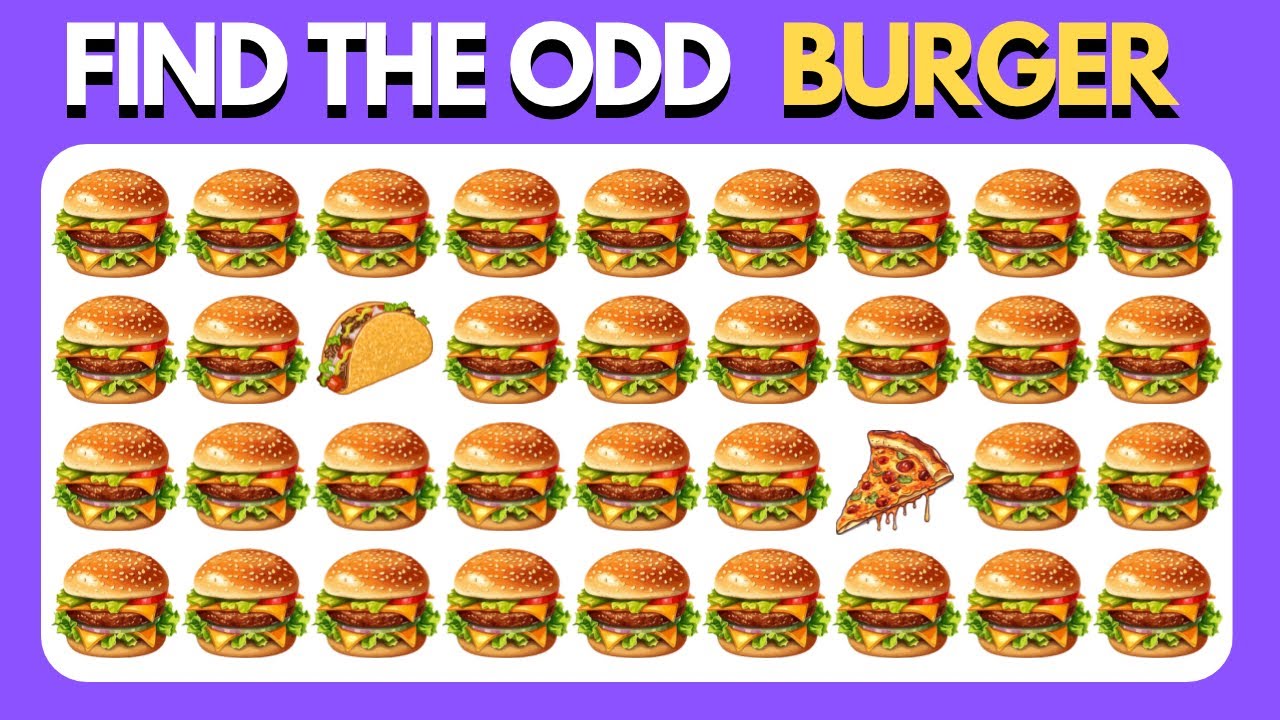 Find the ODD One Out - Junk Food Edition 🍔🍕🌮| Easy, Medium, and Hard Levels