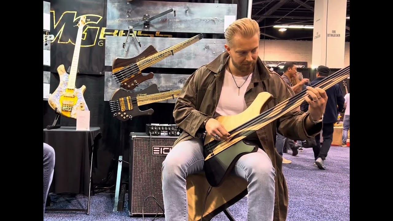 MGbass Booth NAMM/25 - New Fretless model | Infinity desert Ghost 5 strings  by Hadrien Feraud