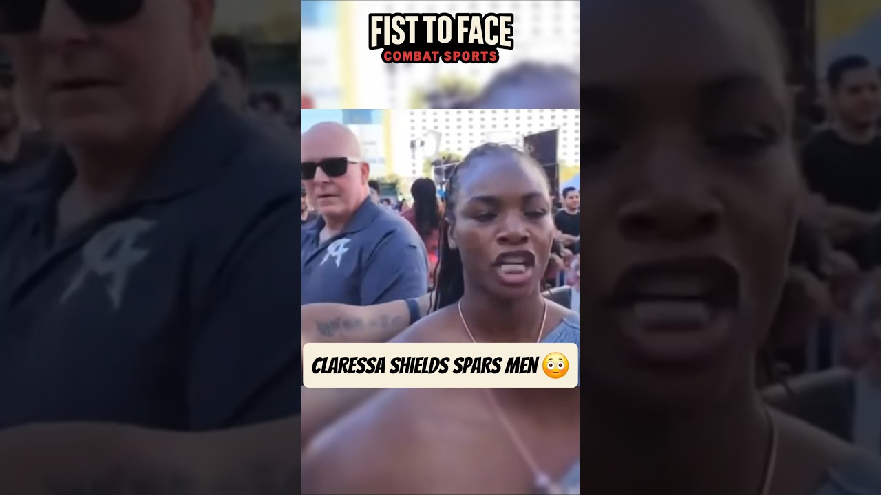 Claressa Shields spars men to prepare 😳 #boxing #girl #tough