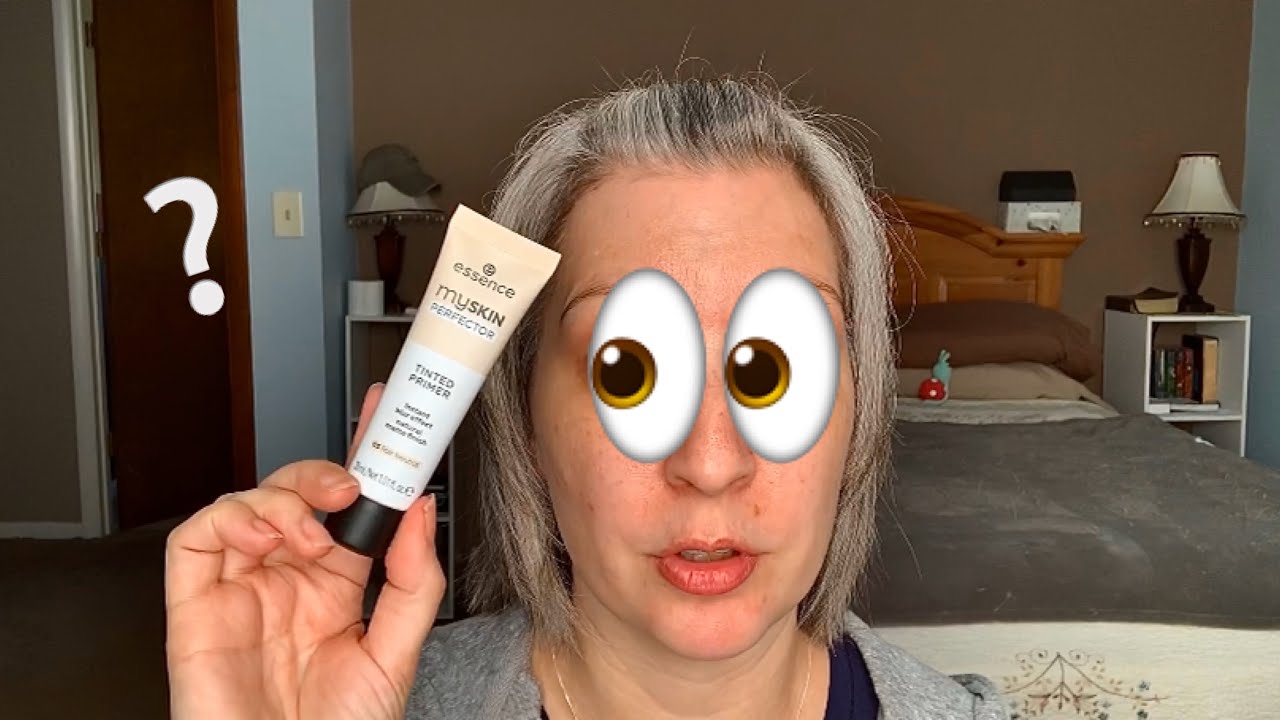 Essence My Skin Perfector Tinted Primer review demo first impression over 40 makeup