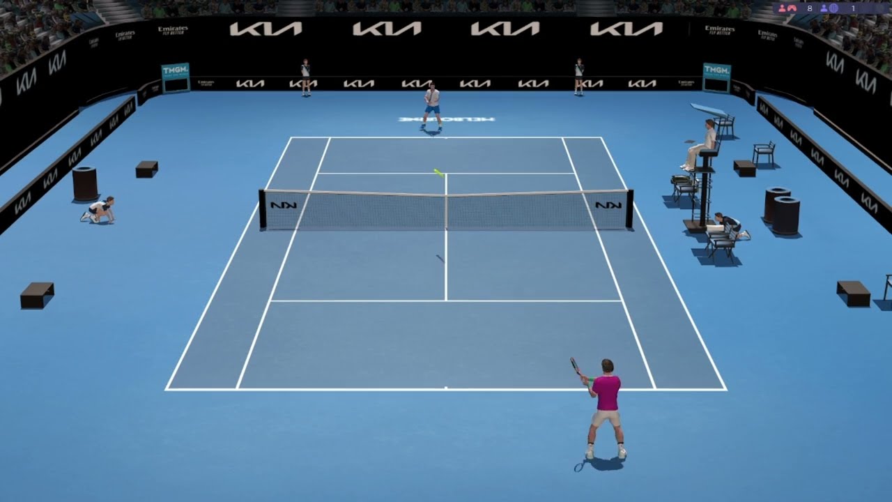 Nadal vs Djokovic EPIC rally Full ace tennis simulator