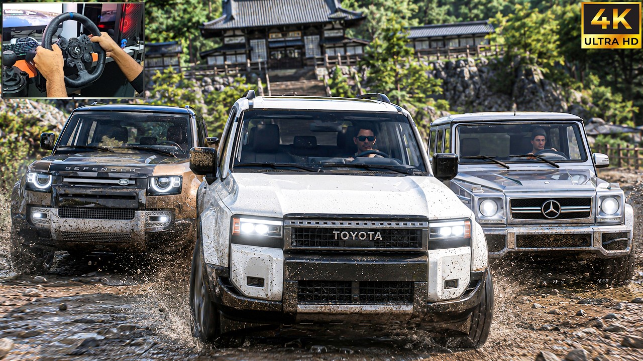 Land Cruiser vs Defender vs G-Wagon Offroad Convoy | Forza Horizon 6 Steering Wheel Gameplay