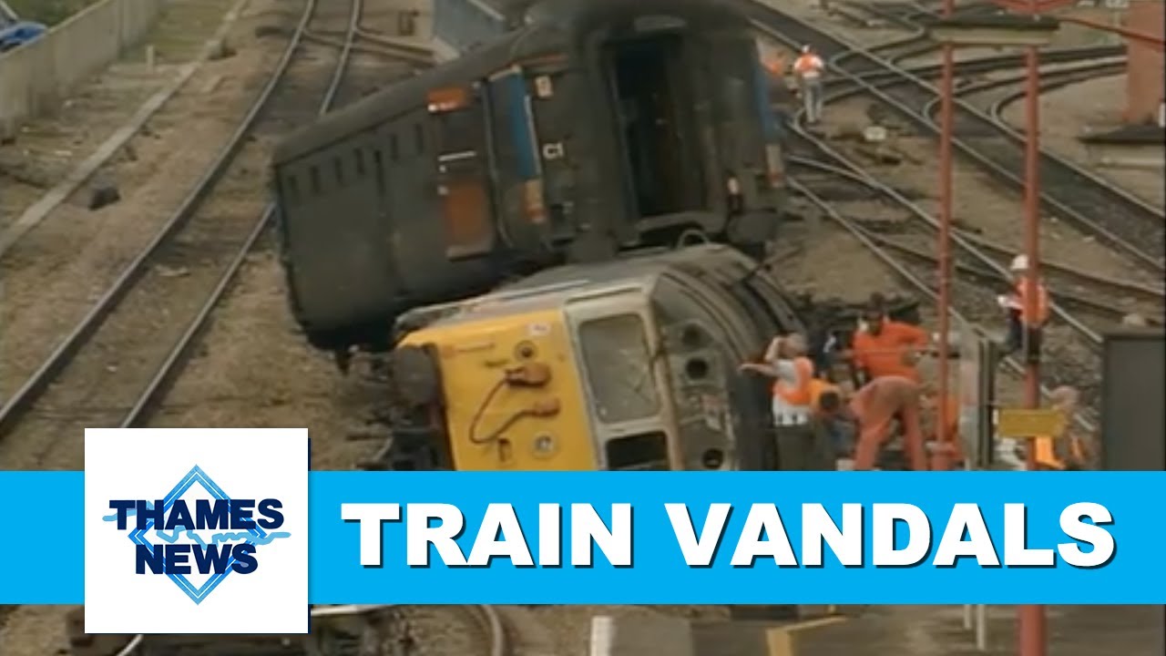 Train Track Vandals Cause Crash | Thames News Archive Footage