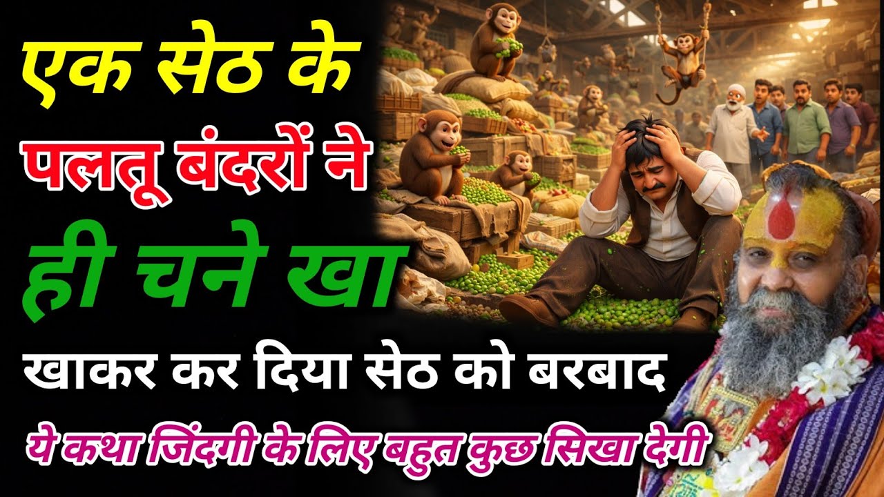 एक सेठ के पालतू  बंदरों ने ही चने खा खाकर कर दिया सेठ को बरबाद🙏| RajendraDasji #rajendradasjimaharaj